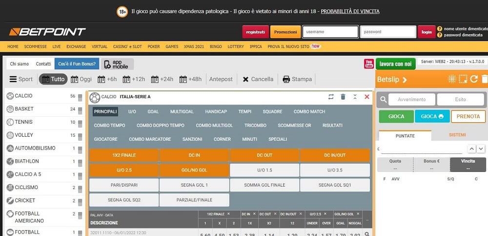 betpoint scommesse