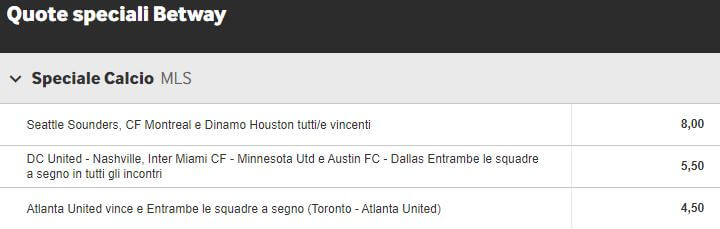 quote maggiorate betway